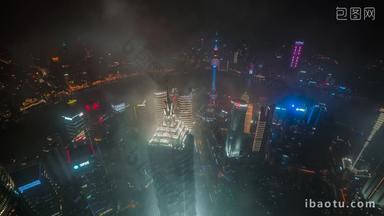 上海金茂大厦东方明珠广播电视塔平流层CBD夜景固定延时摄影